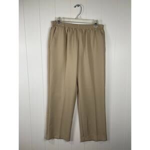 NWT - Women’s Petite Alfred Dunner Tan Classic Polyester Stretch Dress Pant